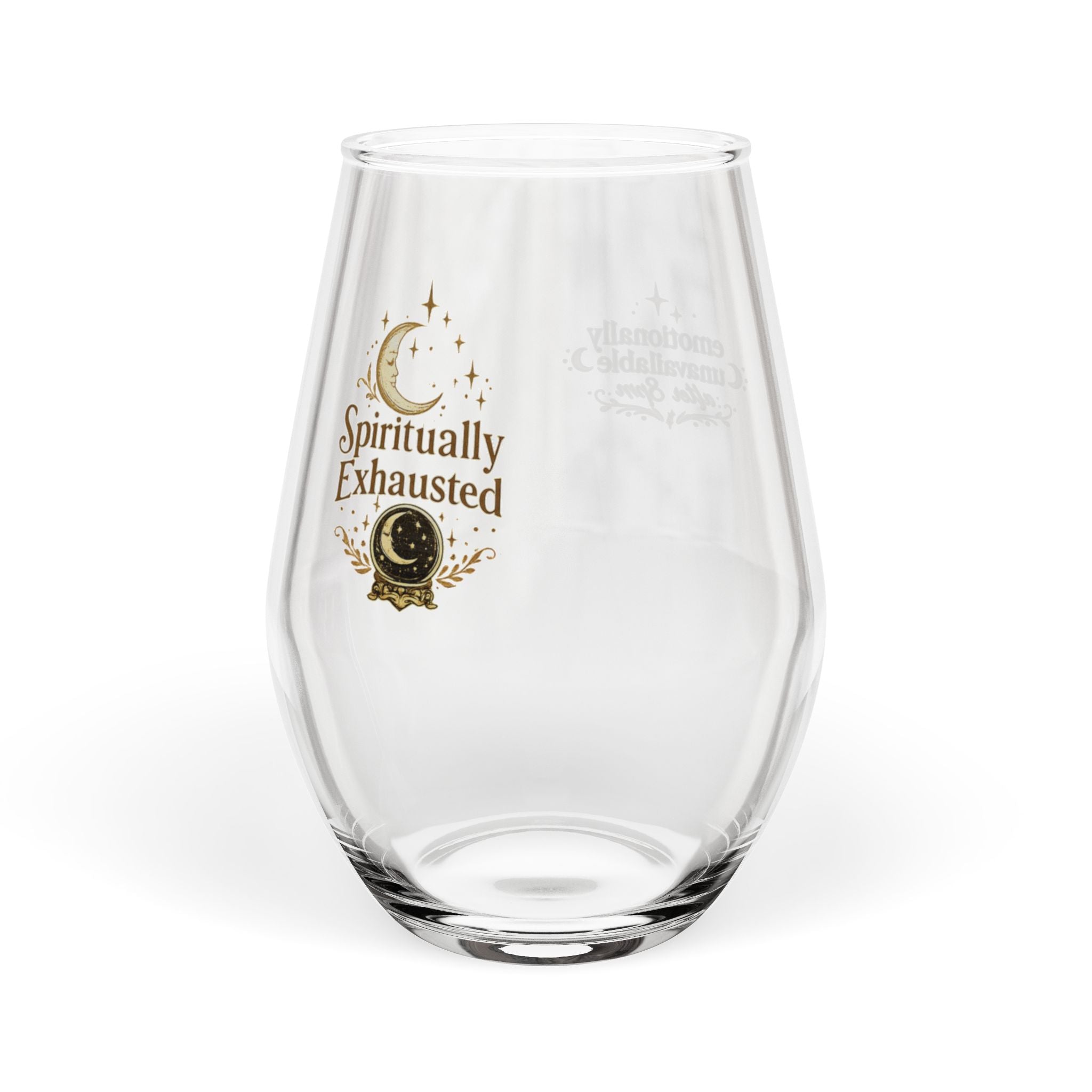 Spiritually Exhausted Stemless Wine Glass, 11.75 oz