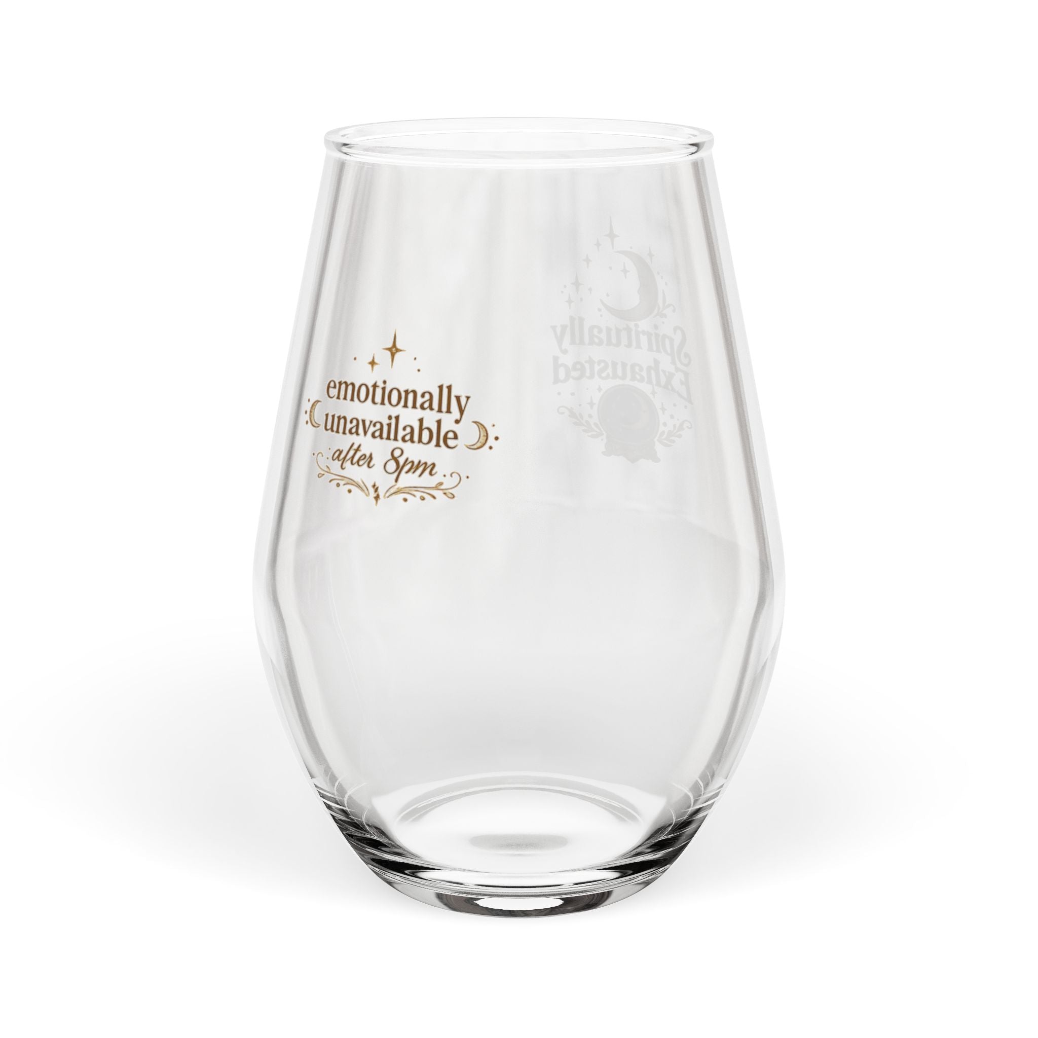 Spiritually Exhausted Stemless Wine Glass, 11.75 oz
